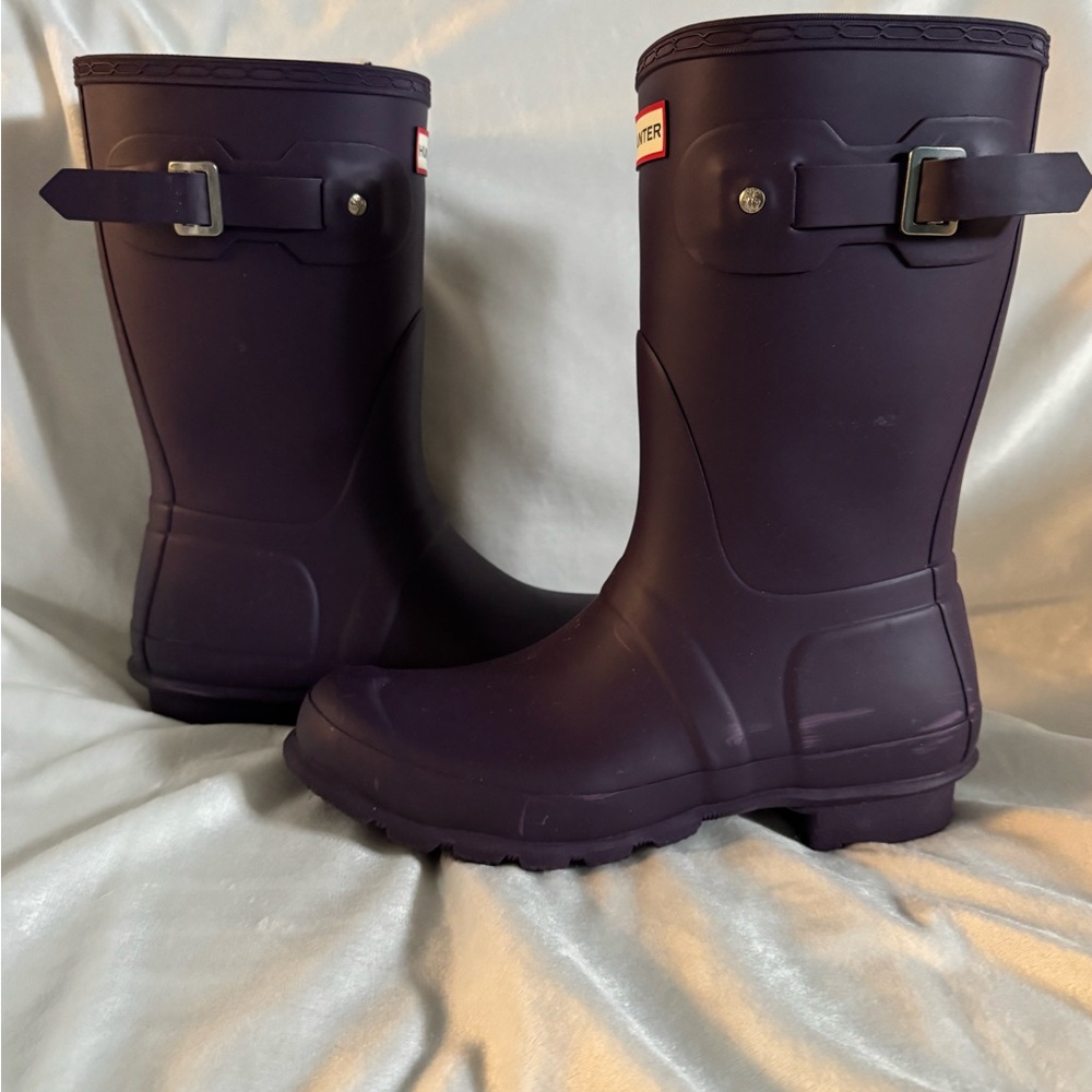 Hunter Dark Purple Waterproof Boots